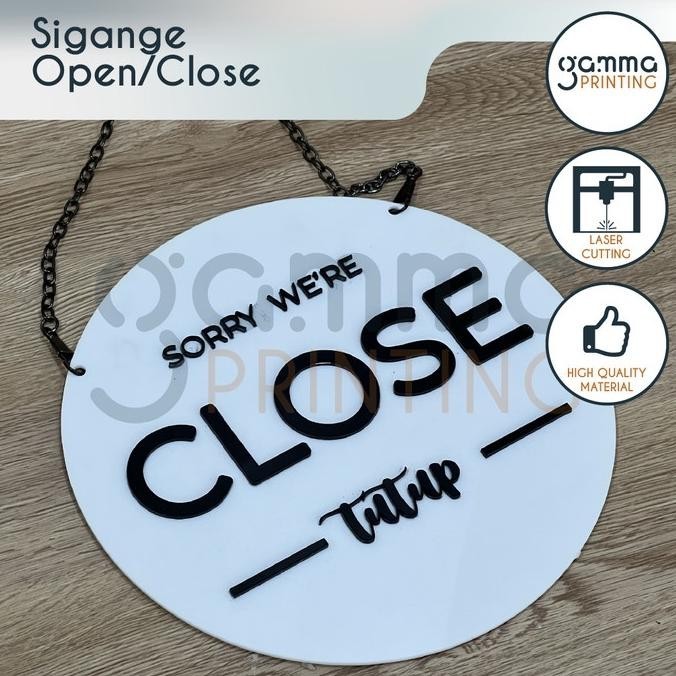 

gr-8 Acrylic Signage Open Close / Papan Akrilik Timbul Buka Tutup Sign Toko Murah