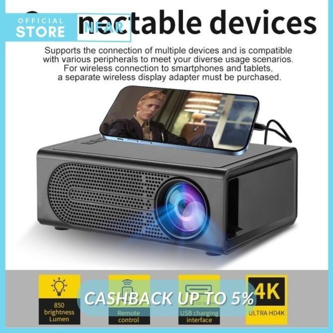 Proyektor Mini Portable Android 1080p Untuk HP Led Projector M200 LJM