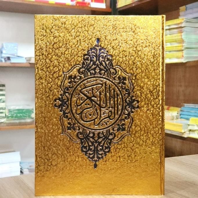 

Alquran Cover Emas Ukuran Besar A4, Al Quran Mushaf Non Terjemah A4 AS78