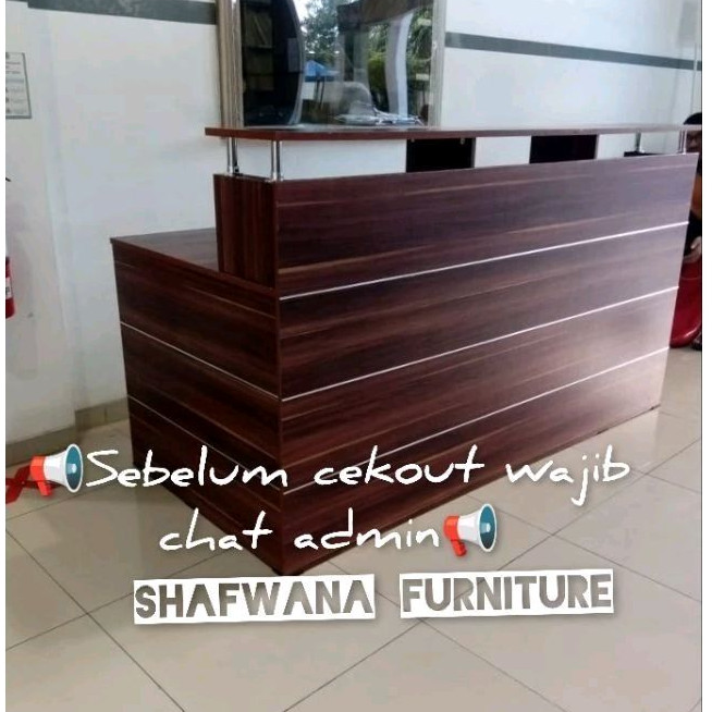 BISA COD✓ MEJA KASIR RESEPSIONIS / MEJA KLINIK / MEJA RECEPTIONIST / MEJA BANK PANJANG 2 METER