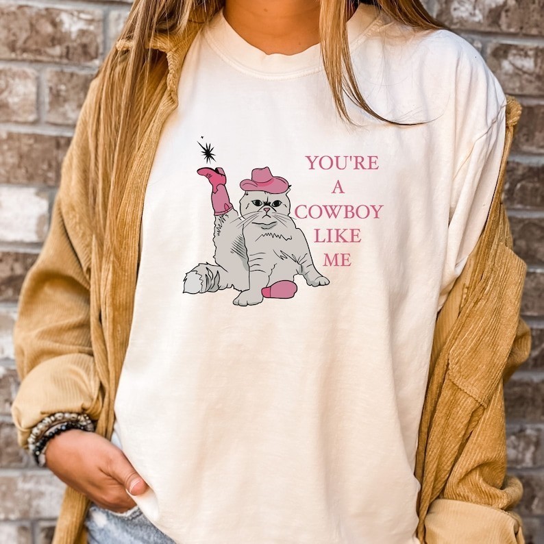 Kemeja Anda Adalah Seorang Koboi Seperti Saya Kemeja Koboi Kucing Kemeja Kucing Lucu Kemeja Cowgirl 