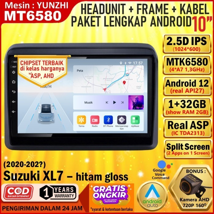 Headunit Android MT6580 1/32GB+Soket+Frame 10 inch Suzuki XL7 XL-7