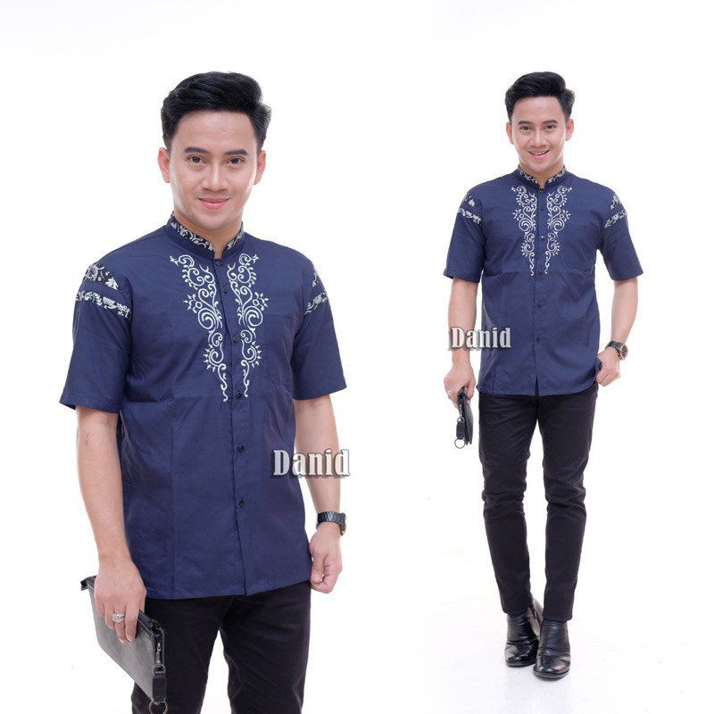 Promo Mega Sale 4.4 // Baju Koko Dewasa Lengan Pendek Bordir Koko Bordir Lengan Pendek Premium