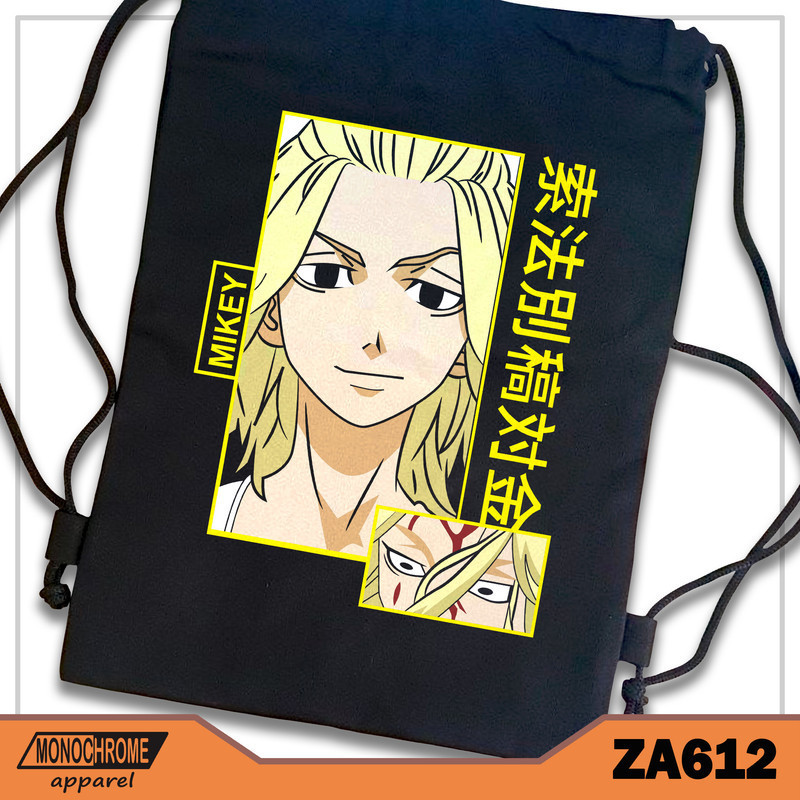 ZA612 Tas Serut String bag Kanvas Premium Anime Jepang Tokyo Revengers Mikey