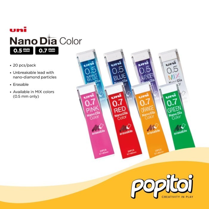 

Uni Nano Dia Color Erasable Lead 0.7 Mm Refill