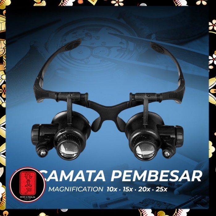 

Kacamata Pembesar 25X Magnifier Dengan 2 Led