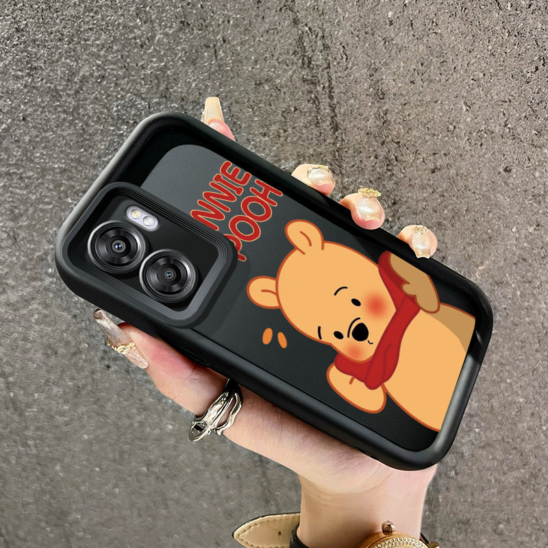 Casing Hp OPPO A57 2022 A77 A2022 A57s A57e A77s Case lembut Softcase ponsel pola perut Winnie Bear 