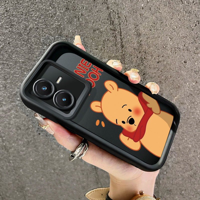Casing Hp VIVO Y22 VIVO Y22s Case lembut Softcase ponsel pola perut Winnie Bear lucu Kesing pelindun