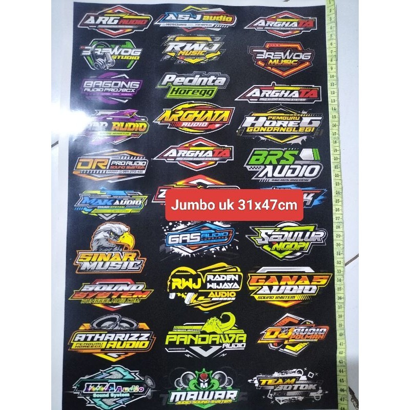 

STIKER AUDIO | STIKER SOUND | STIKER SOUNDSYSTEM | STIKER CROMO | STIKER PACK | STIKER 1 LEMBAR Ukuran 31cm x 47cm