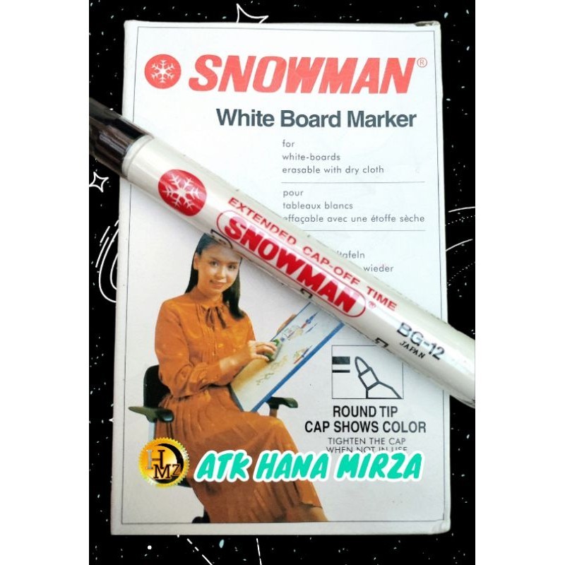 

Spidol Snowman White Board Marker BG-12/bisa dihapus 1 Pak