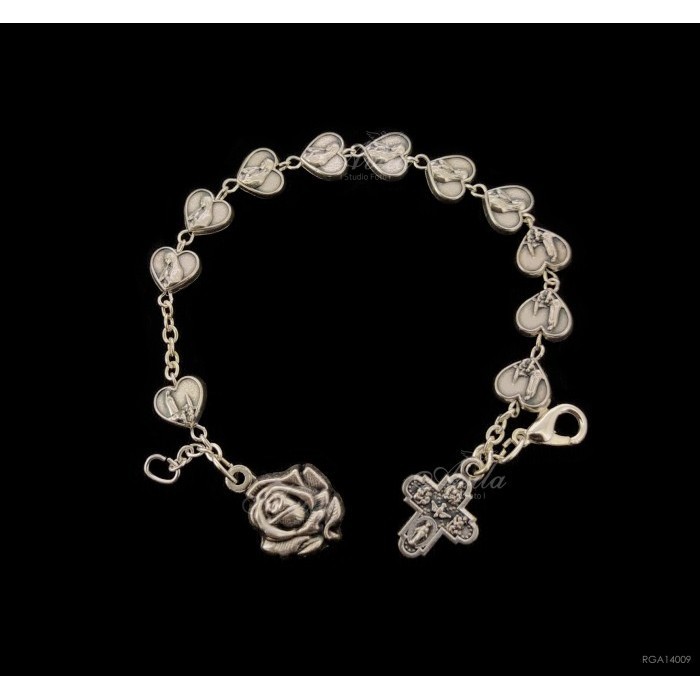 Mayu Rosario Gelang Metal Fatima Heart, Salib Bandul All Saint, Toko Avila