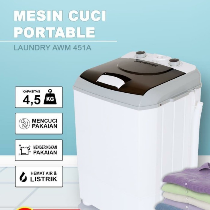 Mesin Cuci Portable Arashi Awm 451 A
