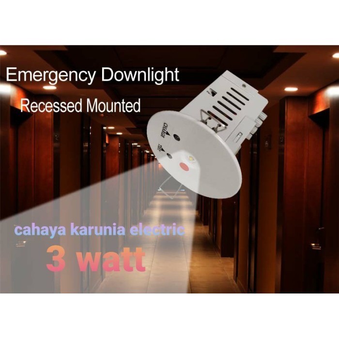 Lampu Downlight Emergency 3 Watt Led Cob Body Putih Plafon