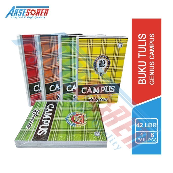 

PROMO Buku Tulis Campus Genius 42 Lembar [1 Pack/6 Buku] Boxy Kampus 1 Pak