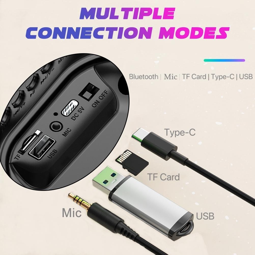 PRO MAX BASSSPEAKER BLUETOOTH KARAOKE SUPER BASS 2 MIC PORTABLE MINI ADVANCE MP3 PLAYER MUSIC BOX CU