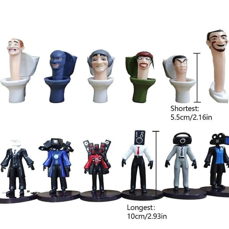 (mainan) skibidi toilet figure mainan anak police man titan tv speaker man TERLARIS