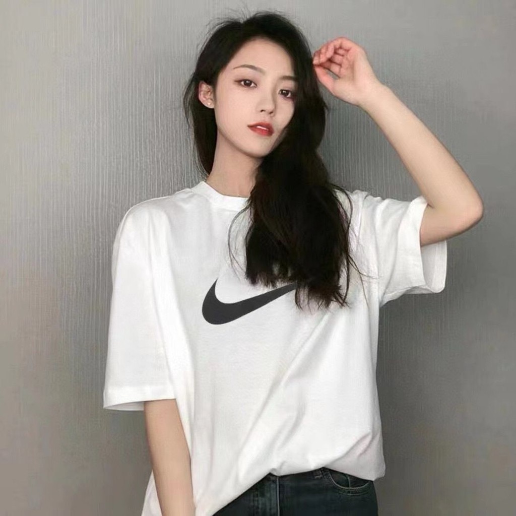 Baju Katun Lengan Pendek Wanita, Baju Katun Oksigen Es Cetakan Pasangan Musim PanasTBaju Kaos