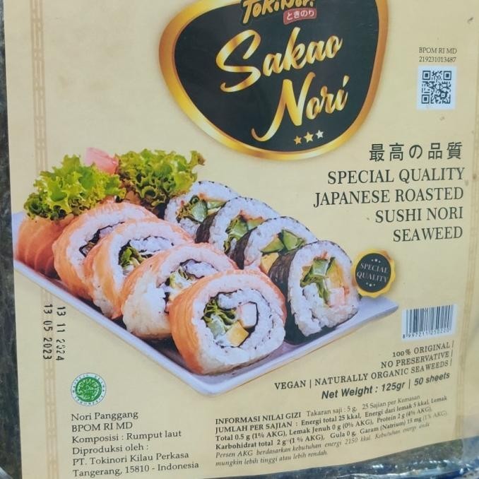 

Sakao Nori isi 50 pcs Lembar Rumput Laut Sushi BEST Halal H32S