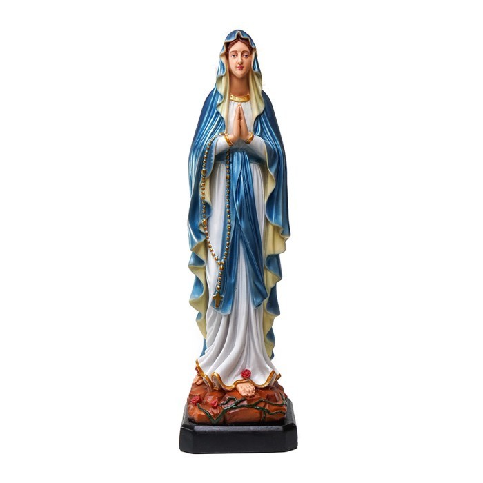 Min Pajangan Gereja Patung Rohani Maria Bunda Lourdes Biru Metalik 60Cm