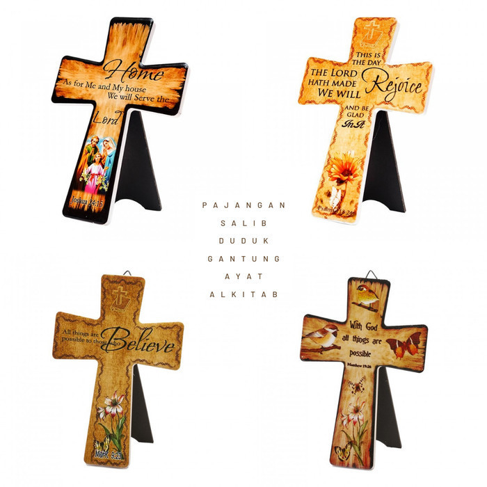 Min Pajangan Salib Duduk Gantung Ayat Alkitab - Salib Gantung- Salib Duduk