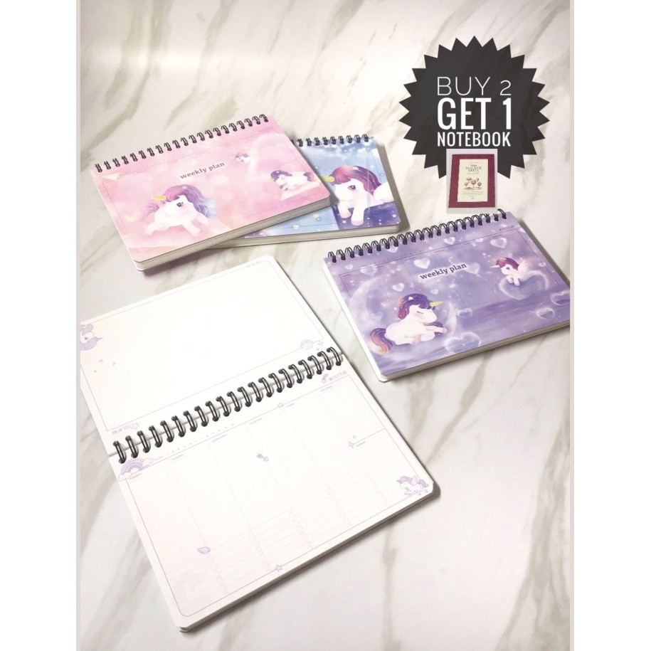 

Buku agenda weekly planner unicorn HRG DISKON