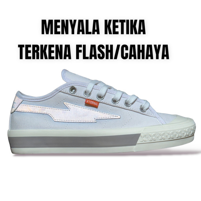 (Bisa Nyala) Sepatu Sneakers Xternal Terns Storm White Reflective Ka