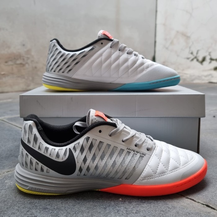 Sepatu Futsal Nike Lunar Gato2 White Multicolour Ic