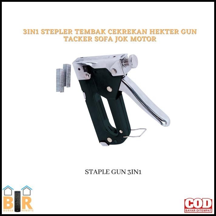 

DISKON STEPLER TEMBAK CEKREKAN HEKTER GUN TACKER SOFA JOK MOTOR 3IN1 !!!!