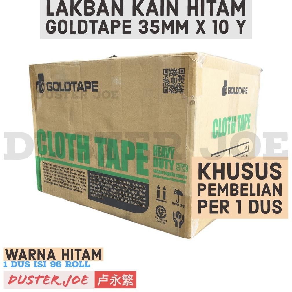 

Banyak Promooo !!! [Per 1 Dus] Lakban Kain Hitam 35Mm X 10 Y Cloth Tape Goldtape