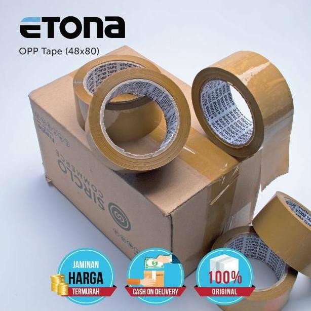 

Sedang Promooo !!! Promo Gila!100 Yard Lakban Etona Tan/Coklat (80). 1 Karton 72 Rolls, Kualitas Daimaru