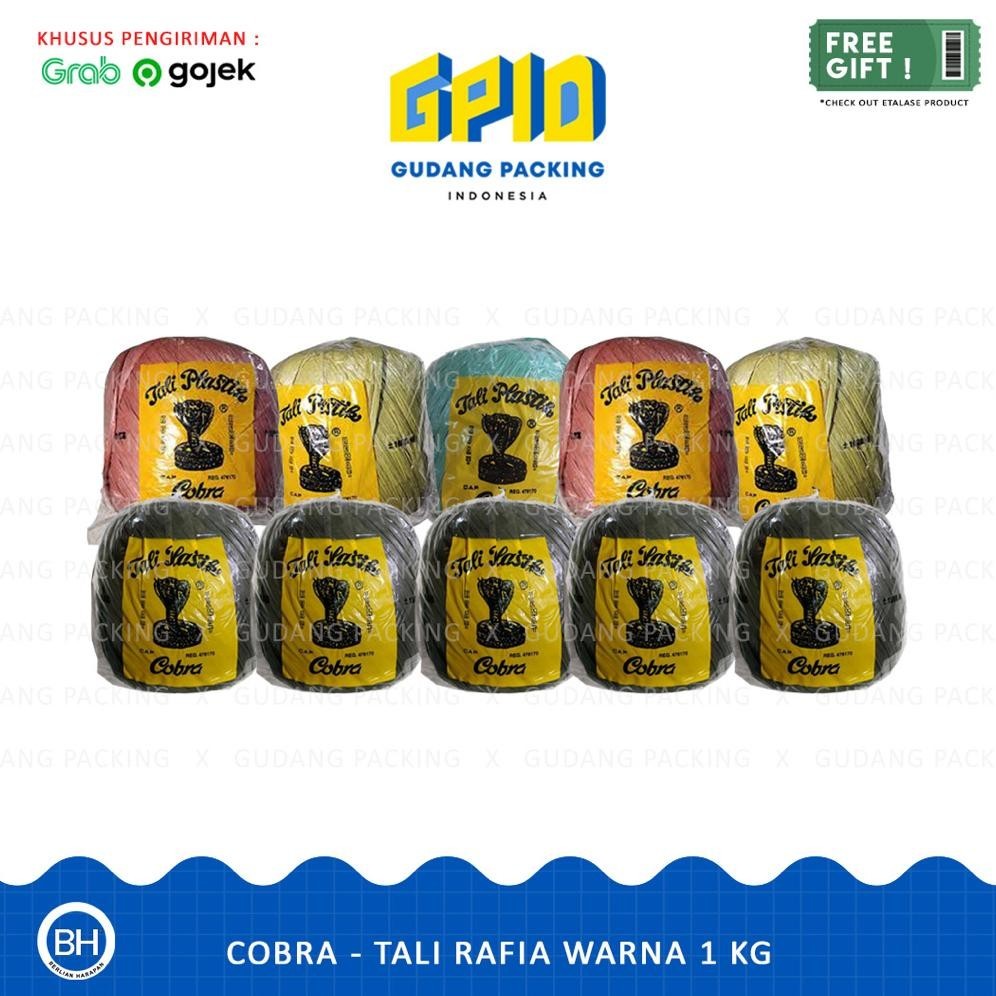 

Banyak Promooo !!! (Gosend/Grab) Cobra - Tali Rafia Hitam / Warna-Warni 1 Kg