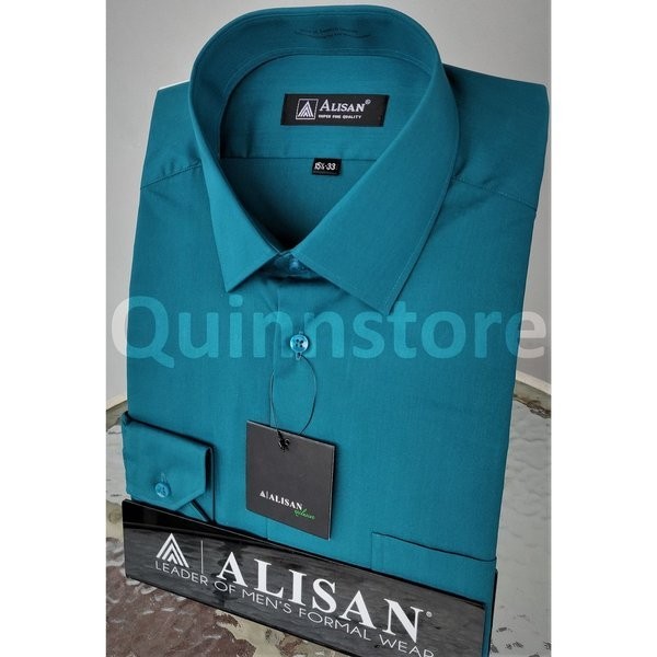 ALISAN ORIGINAL KEMEJA POLOS LENGAN PANJANG - REGULER - HIJAU -6 - H-6