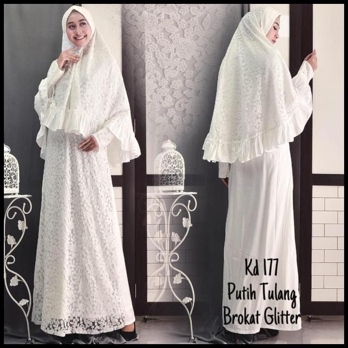 DISKON) gamis putih JUMBO set 3L 4L 5L Lebaran, , big size 01 Silahkan diorder