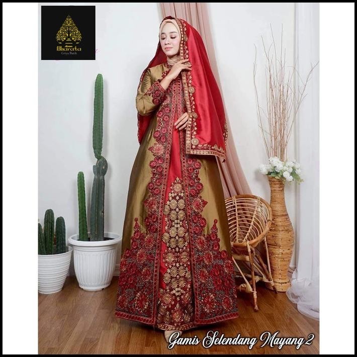 DISKON) Pakaian Wanita Gamis Selendang Dress Brokat Pesta Kondangan Lebaran Silahkan diorder