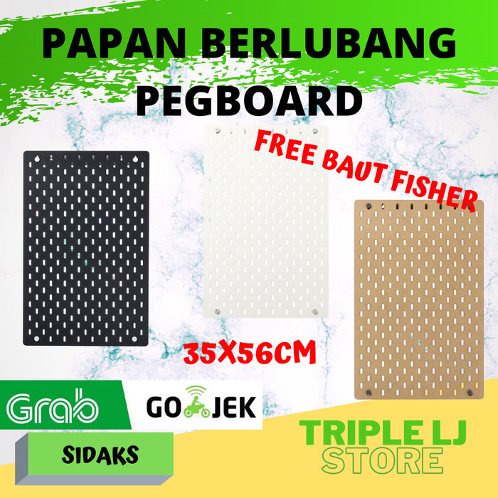 

Papan Berlubang Pegboard Gantung Tempel Dinding 36x56cm Pth Htm Cklt