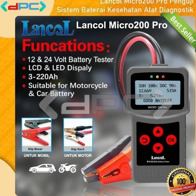 LANCOL BATTERY TESTER MICRO-200 PRO TESTER AKI DIGITAL MOTOR MOBIL