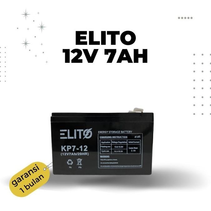 AKI BATERAI MOBIL MOBILAN ANAK  VRLA ELITO 12V 7AH MF 12V 7AH
