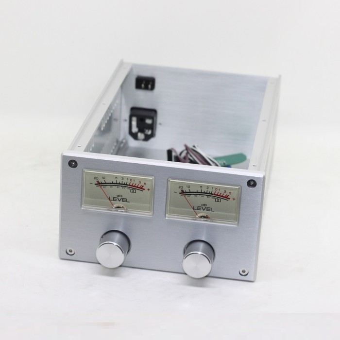 Retro Dual Vu Meter Tube Amplifier Chassis Diy All Aluminum Preamp