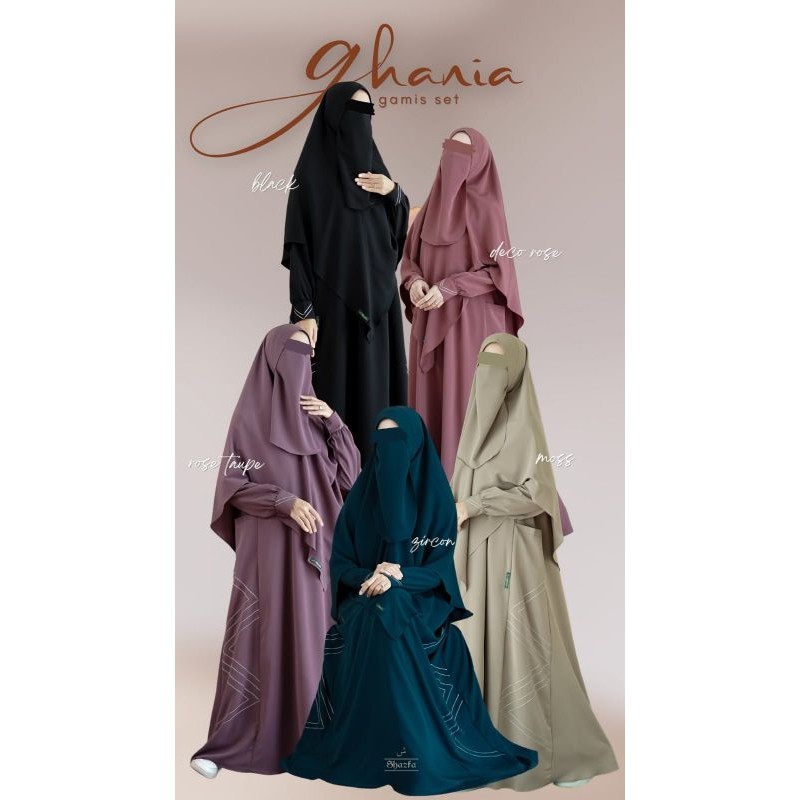 gamis terbaru//syari murah//Ghania set Shazfa