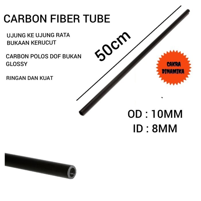 PIPA CARBON 10MM X 8MM X 50CM CARBON TUBE CARBON HOLO TEBAL DAN KUAT