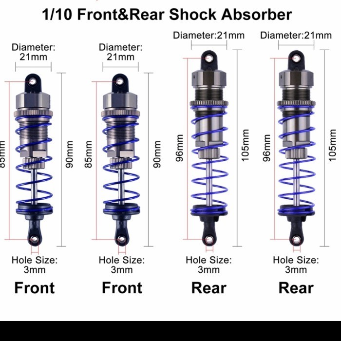 CRTOYS SHOCK SLASH 4X4 BUGGY 1:10 ZD RACING FRONT AND REAR