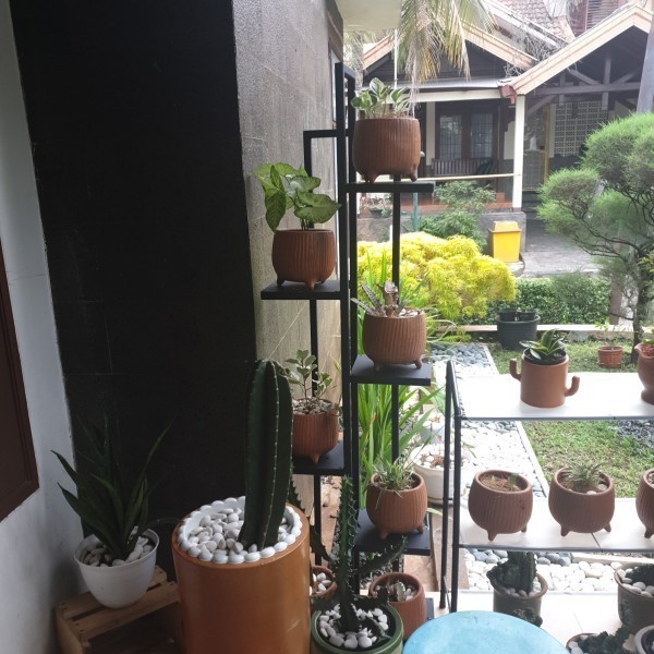 Pot Bunga, Full Besi Rak Standing Vas Bunga Rak Besi Pot Bunga Putih