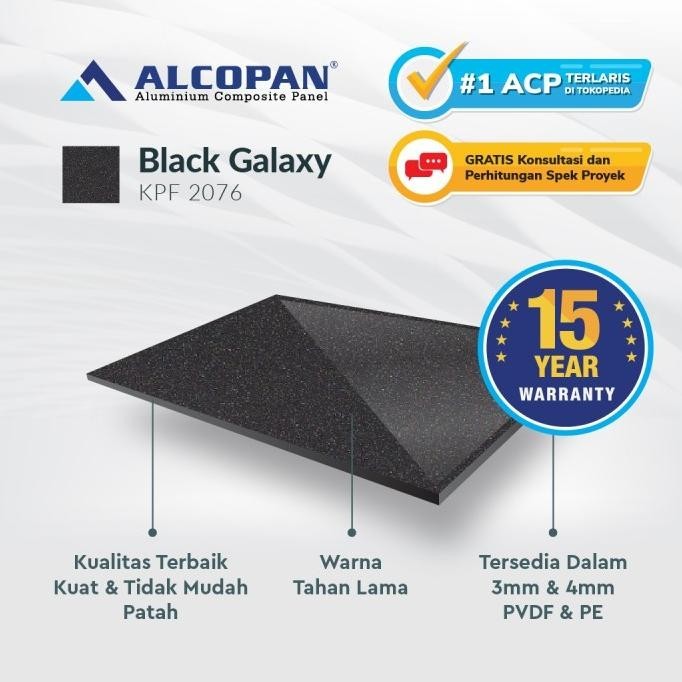 ACP aluminium composite panel Alcopan Black Galaxy PE 4mm