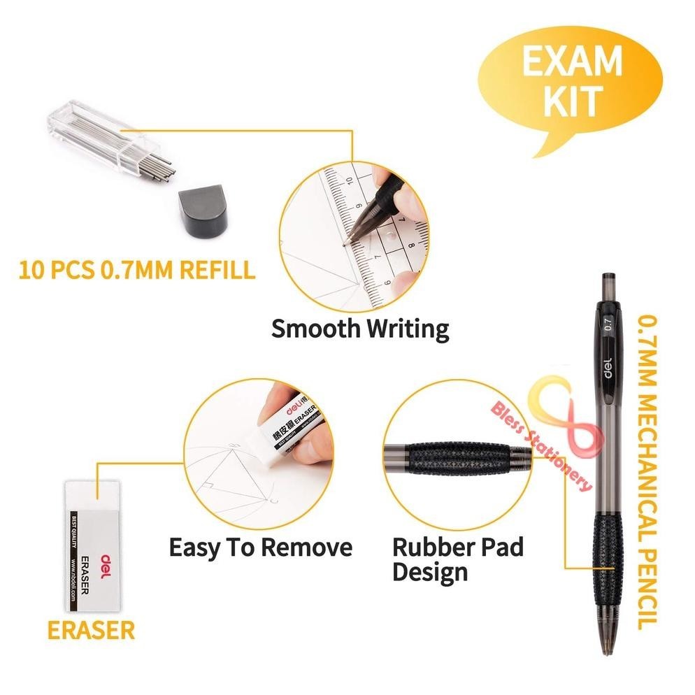 

JANGKA PENGGARIS BUSUR SEKOLAH DELI COMPASS DRAFTING SET SQUARE RULER 3.3