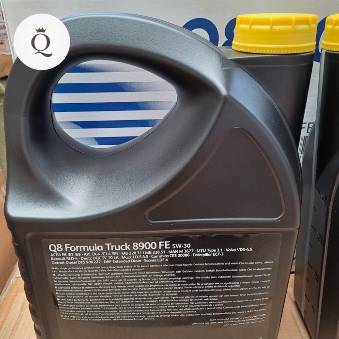 Oli Mobil Q8 8900 Fe 5W-30 Uhpd Synthetic Diesel 5 Liter