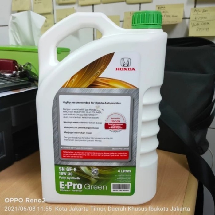 Oli Epro Green (Honda Sae 10W-30) ,Api Sn ,,4Liter ,Original