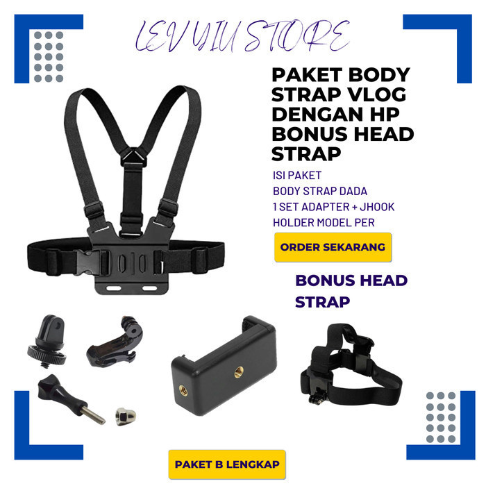 Body Strap Action Kamera Paket Holder For Hp Smartphone Chest Strap