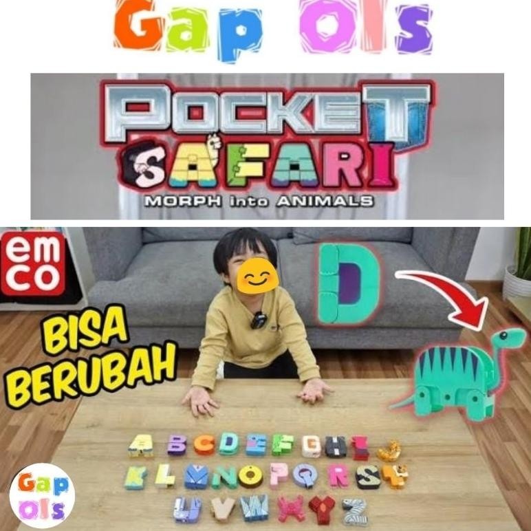 Emco Pocket Safari Emco Pocket Safary Mainan Edukasi Mainan Puzzle Hewan Puzzle Binatang Mainan Alfa