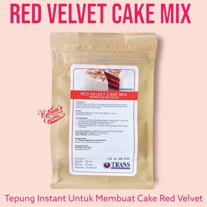 

HL145 Trans Red Veet Cake Mix 500 Gram Tepung Premix Kue OBRAL