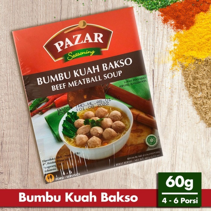 

LO808 PAZAR BUMBU KUAH BAKSO - Bumbu Masak Instan Box 60g CUCI GUDANG